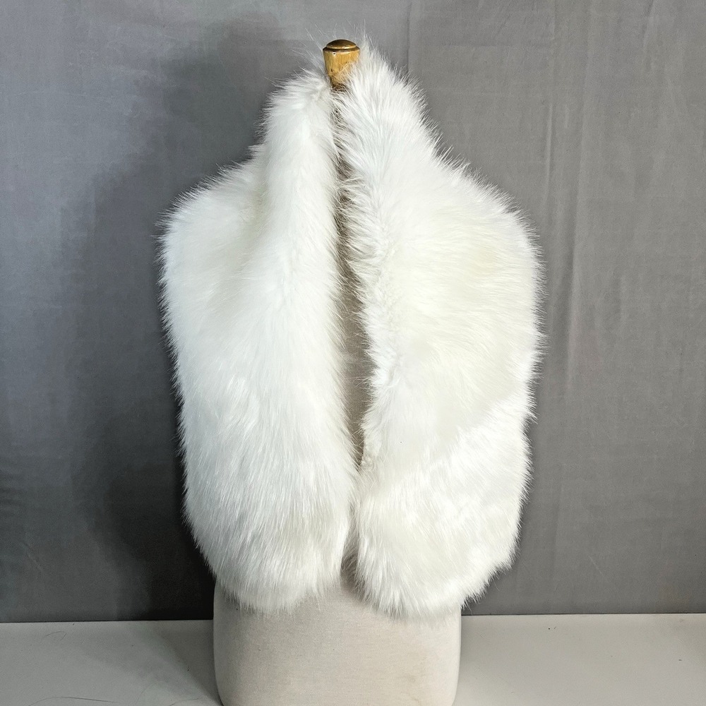 Classic White Faux Fur Wrap - Women's Scarf & Shawl